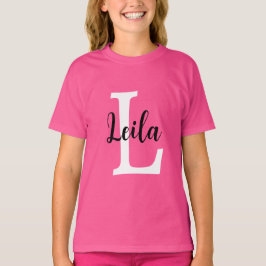 Personalisiertes Design mit rosa Monogramm-Schrift T-Shirt