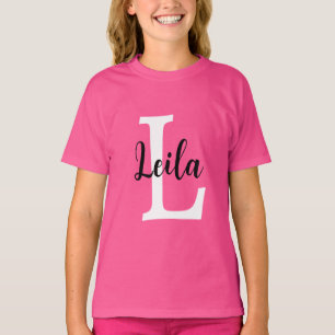 Personalisiertes Design mit rosa Monogramm-Schrift T-Shirt