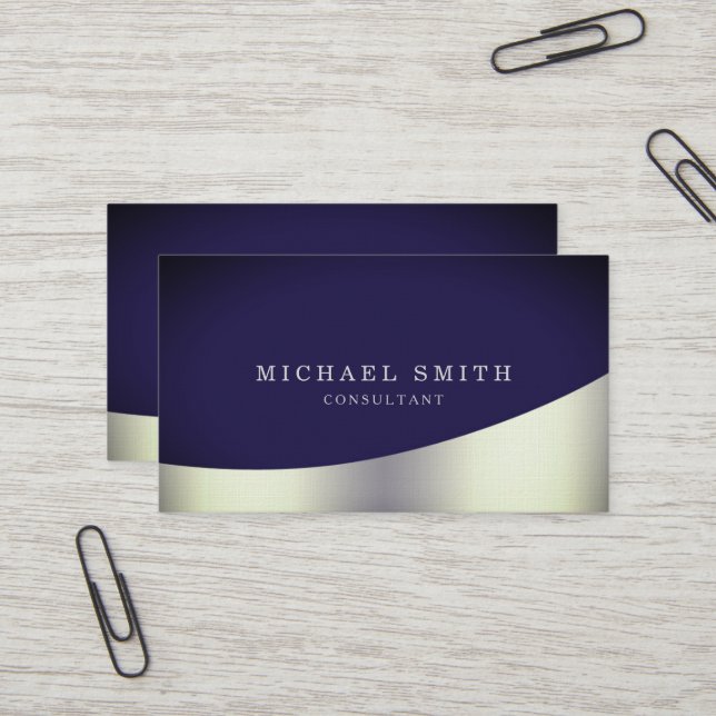 Personalisiertes Design Modernes Schlichtes Metall Visitenkarte (Vorderseite/Rückseite Beispiel)
