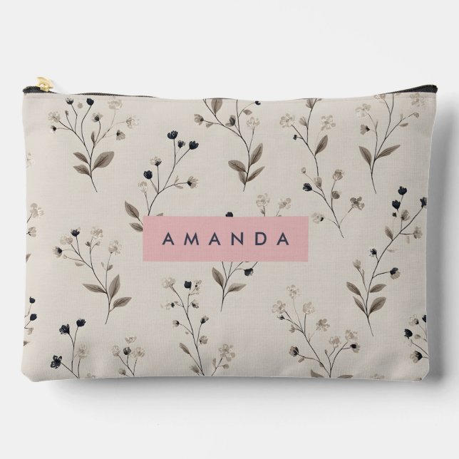 Personalisiertes Design neutraler Blume Zubehörtasche (Vorderseite)