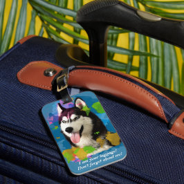 Personalisiertes Design "Niedlich Husky". Gepäckanhänger