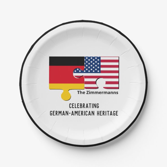 Personalisiertes DEUTSCHES AMERIKA Pappteller (Vorderseite)