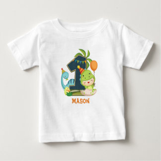 Personalisiertes Dino 1. Geburtstags-Hemd Baby T-shirt