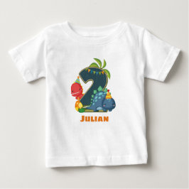 Personalisiertes Dino 2. Geburtstagsshirt Baby T-shirt
