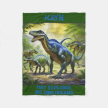 Personalisiertes Dino-Dschungelabenteuer Blanket