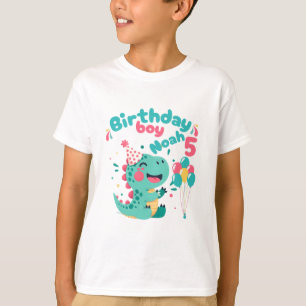 Personalisiertes Dino-Geburtstags-T-Shirt für Jung T-Shirt