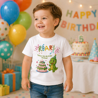 Personalisiertes Dinosaurier 5. Geburtstags-T-Shir Kleinkind T-shirt