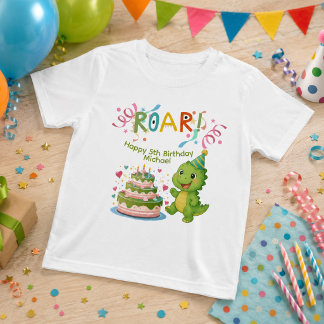 Personalisiertes Dinosaurier 5. Geburtstags-T-Shir T-Shirt
