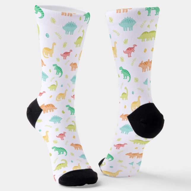 Personalisiertes Dinosauriermuster Socken (Gewinkelt)