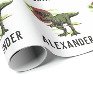Personalisiertes Dinosaurierpapier Geschenkpapier