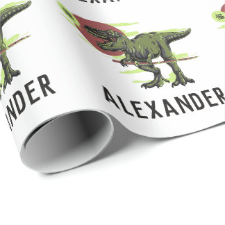 Personalisiertes Dinosaurierpapier Geschenkpapier
