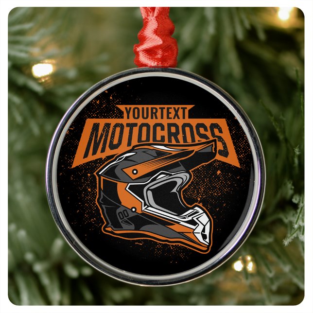 Personalisiertes Dirt Bike Motocross Racing Helm Ornament Aus Metall (Von Creator hochgeladen)