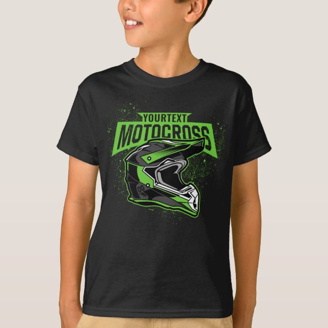Personalisiertes Dirt Bike Motocross Racing Helm T-Shirt (Vorderseite)