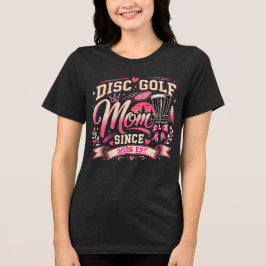 Personalisiertes Disc-Golf-Mutter-Jahr Vintage-Des Tri-Blend Shirt