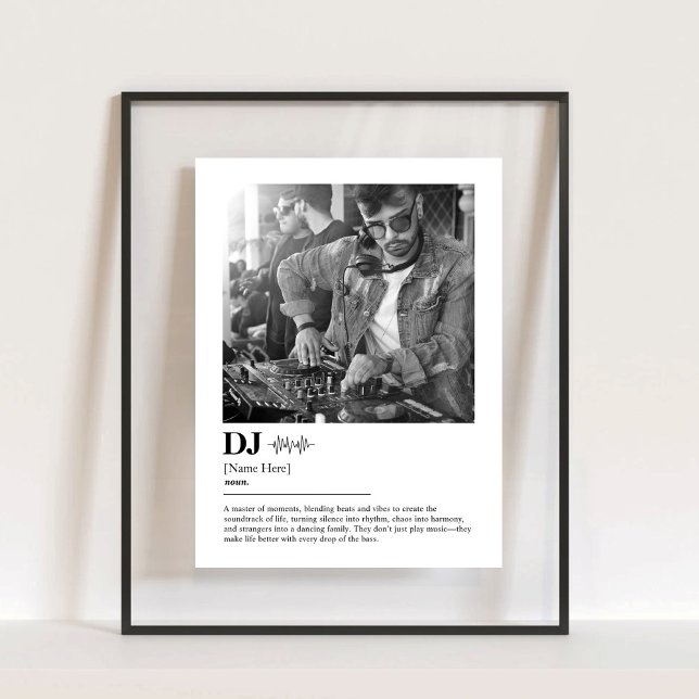 Personalisiertes DJ Dictionary Definition Foto-Ges Acrylschild (Personalized DJ Dictionary Definition Photo Gift Acrylic Sign)