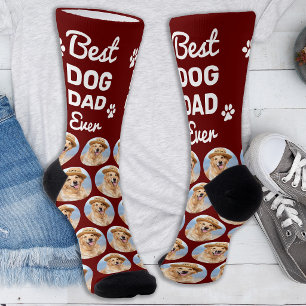 Personalisiertes DOG DAD Muster Haustier Foto Coll Socken
