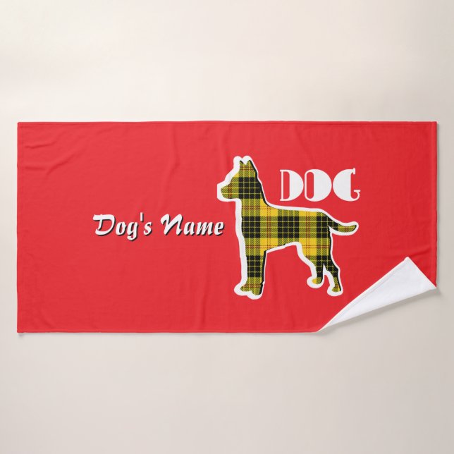 Personalisiertes DOG-Logo Roter Hund  Badehandtuch (Badehandtuch)