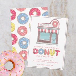 Personalisiertes Donut-Shop-Party Einladung