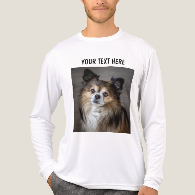 Personalisiertes doppelseitiges Foto und Text  Tri-Blend Shirt (Vorderseite)
