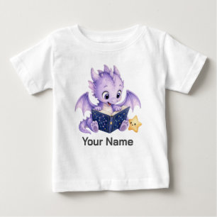 Personalisiertes Drachen-Lesekonstellationsbuch Baby T-shirt