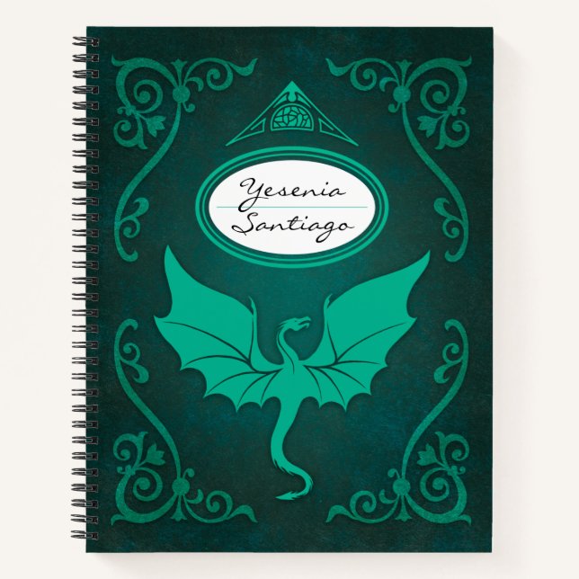 Personalisiertes Drachenheft Notizbuch (Vorderseite)