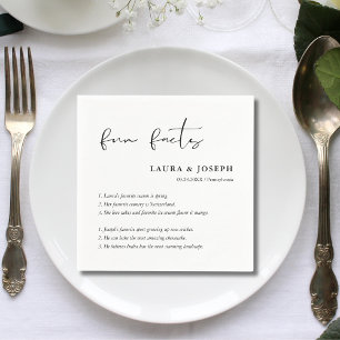 Personalisiertes Drehbuch Schwarz Weiß Hochzeit In Serviette