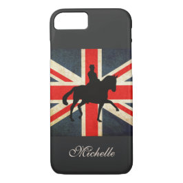 Personalisiertes Dressurpferd und britische Flagge Case-Mate iPhone Hülle
