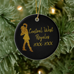 Personalisiertes Drill-Team   Schwarz und Gold Keramik Ornament