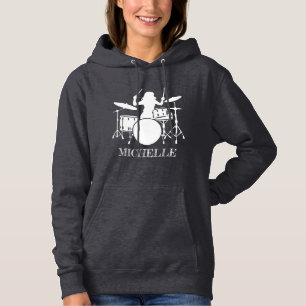 Personalisiertes Drummer Girl   Trommeln Trommler  Hoodie
