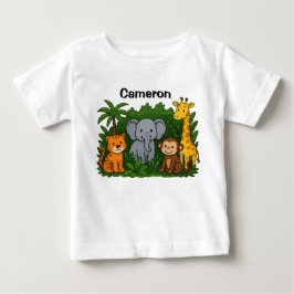 Personalisiertes Dschungeltier-Design  Baby T-shirt