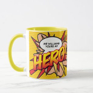 Personalisiertes Du bist mein HELD Comic-Book-Pop- Tasse