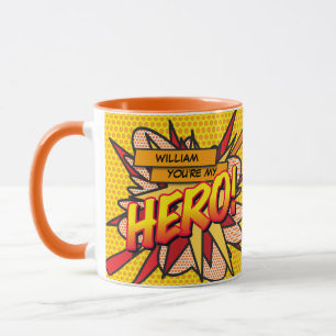 Personalisiertes Du bist mein HERO Comic-Book Pop- Tasse