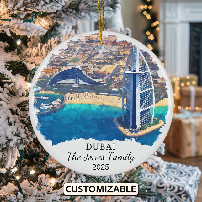 Personalisiertes Dubai-Ornament, Reisegeschenk Keramik Ornament (Von Creator hochgeladen)