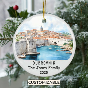 Personalisiertes Dubrovnik-Ornament, Kroatien Keramik Ornament