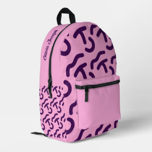 Personalisiertes dunkles Neon-/Rosa-Spaßmuster Bedruckter Rucksack