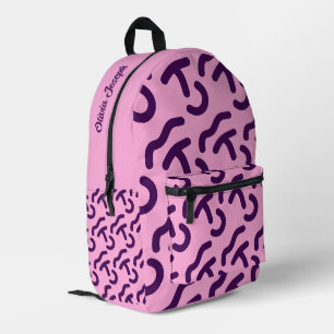 Personalisiertes dunkles Neon-/Rosafarbenes Spaßmu Bedruckter Rucksack