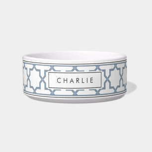 Personalisiertes Dusty Blue & White Star Muster Napf