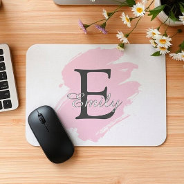 Personalisiertes Dusty Rose Monogramm-Mauspad Mousepad