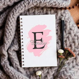 Personalisiertes Dusty Rose Monogramm Spiralnotizb Notizbuch