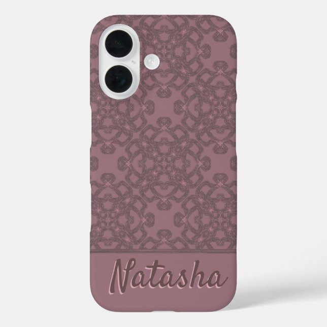 Personalisiertes Dusty-Rose-Muster Case-Mate iPhone Hülle (Rückseite)