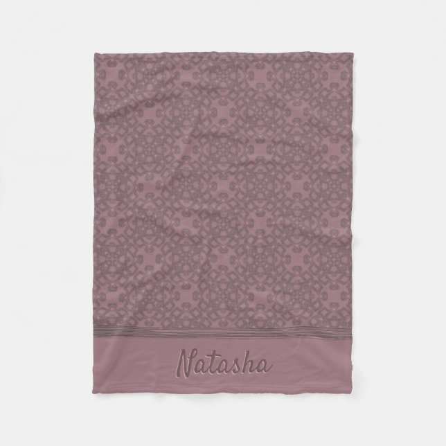 Personalisiertes Dusty-Rose-Muster Fleecedecke (Vorderseite)