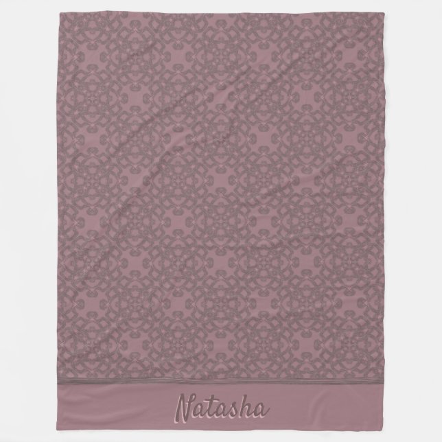 Personalisiertes Dusty-Rose-Muster Fleecedecke (Vorderseite)
