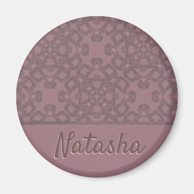 Personalisiertes Dusty-Rose-Muster Magnet (Vorne)