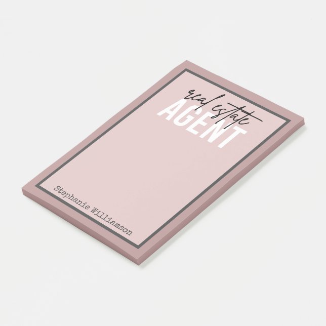 Personalisiertes Echtzeit-Anwesen-Agent Geschenke  Post-it Klebezettel (angewinkelt)