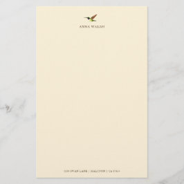 Personalisiertes Ecru Anna-Hummingbird-Schreibgerä Briefpapier