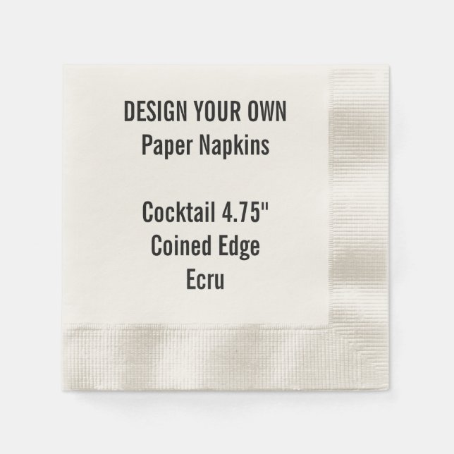 Personalisiertes ECRU Cocktailpapier Napkins Serviette (Vorderseite)
