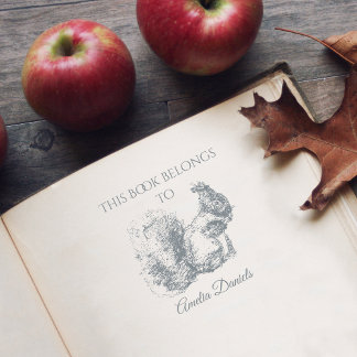 Personalisiertes Eichhörnchen Dieses Buch gehört Permastempel