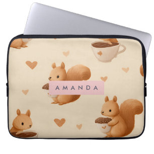 Personalisiertes Eichhörnchen- und Acornmuster Laptopschutzhülle