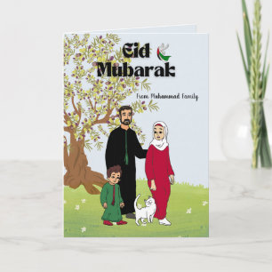 Personalisiertes Eid Mubarak Card Free Palestine T Karte
