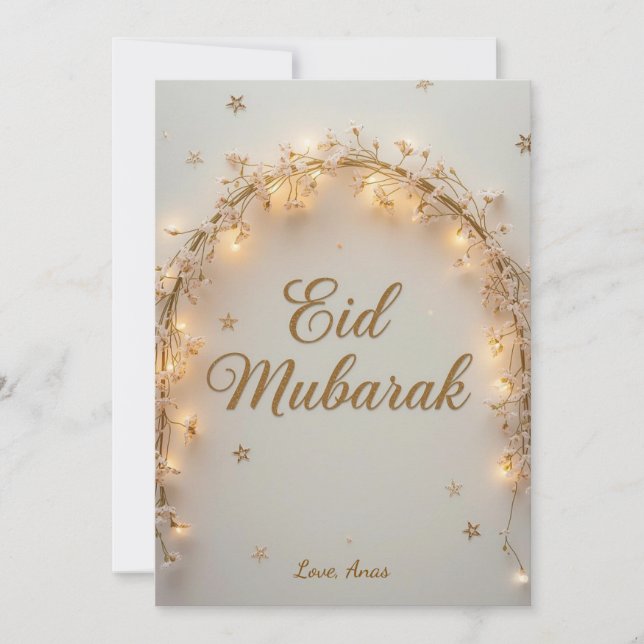 Personalisiertes Eid Mubarak  Feiertagskarte (Vorderseite)